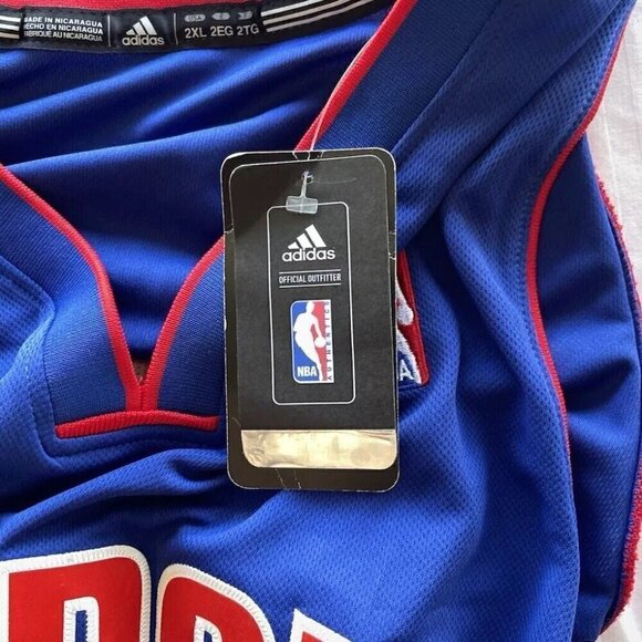 DETROIT PISTONS Adidas BRANDON KNIGHT #7 Blue Jersey NBA Men’s Sz 2XL SIGNED NWT - Picture 11 of 15